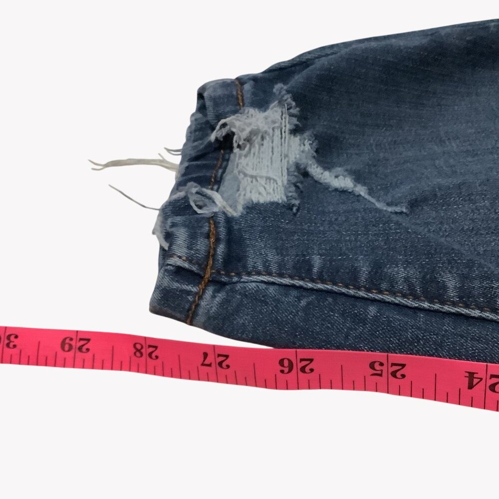 Maurices Womens Distressed Button-Fly Jeans L Reg Dark Wash Casual - Picture 3 of 7